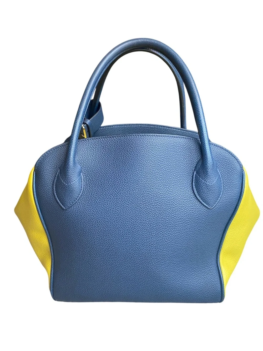 Louis Vuitton Custom Milaris Blue and Yellow Calfskin Top Handle Bag